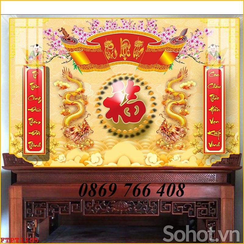 Tranh treo tường 3D phòng thờ