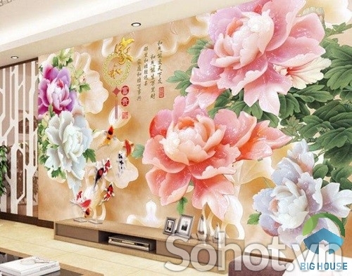 Gạch ốp tường 3d phòng khách sang trọng
