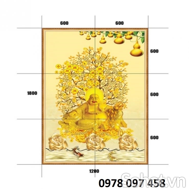 Tranh cây tài lộc - tranh gạch men