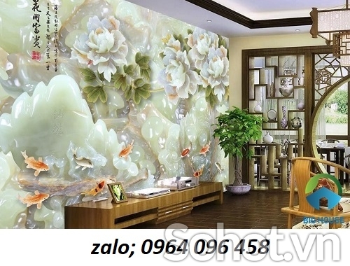 Tranh gạch 3d ốp tường sau tivi - HBV44