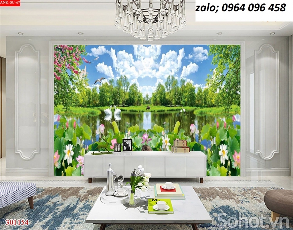 Gạch ốp tường 3d mẫu hoa sen - 654SP
