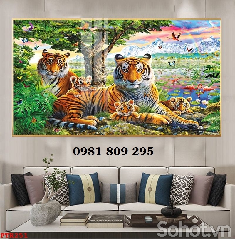 Tranh hổ , gạch tranh hổ 3d ốp tường