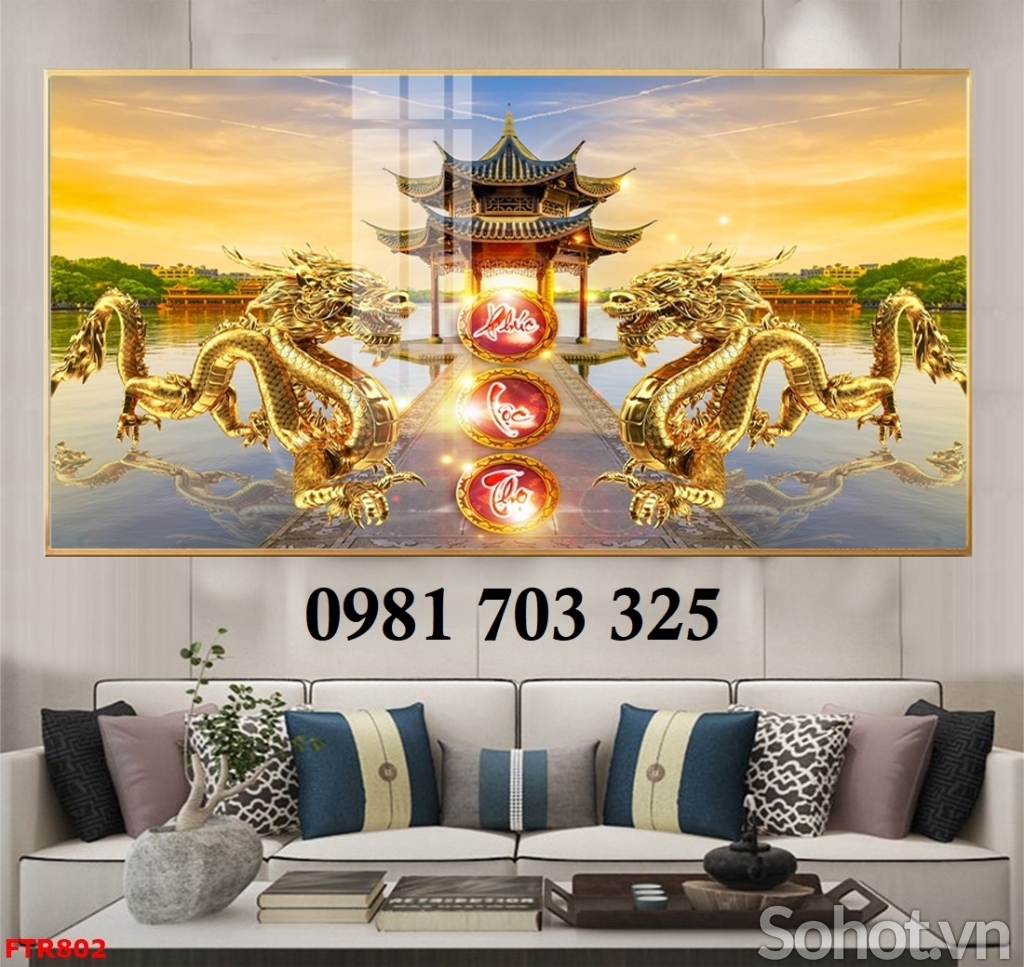Gạch men 3D, tranh rồng phong thủy tài lộc