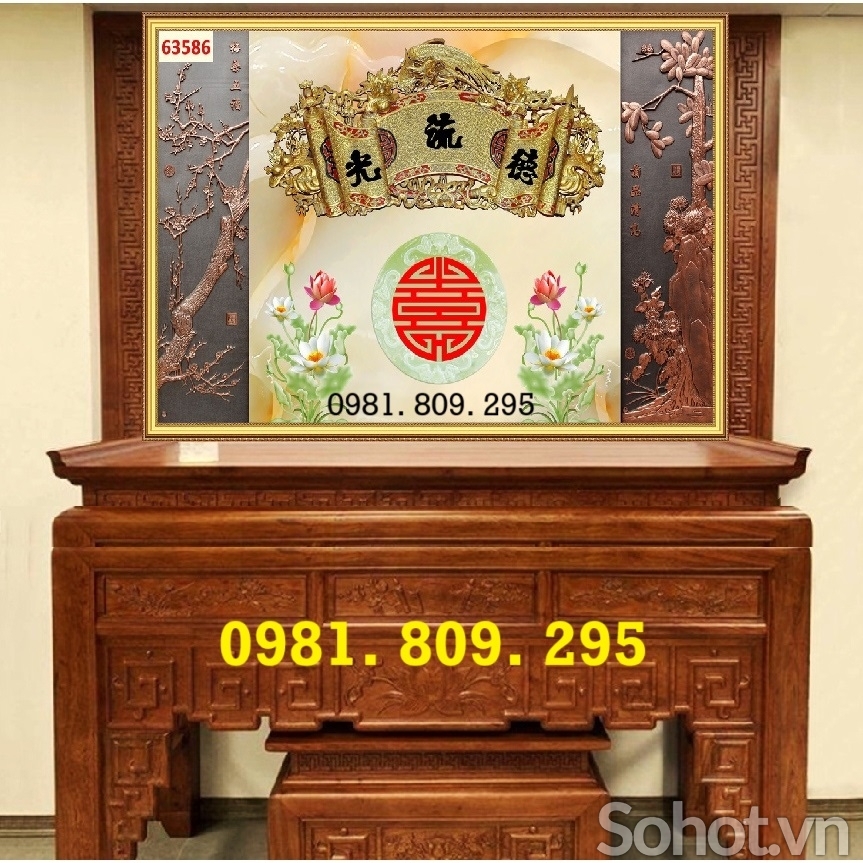 Tranh 3D gạch ốp tường bàn thờ đẹp