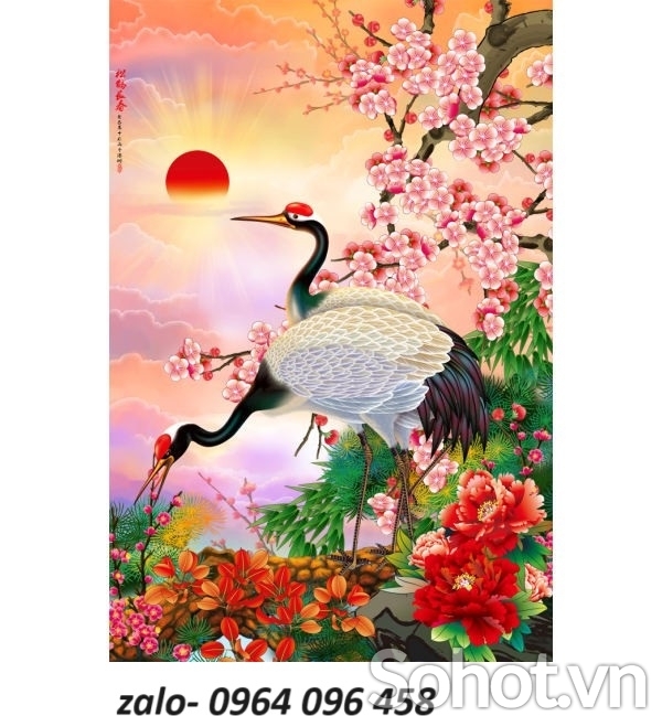 Tranh gạch 3d chim hạc - 844XC