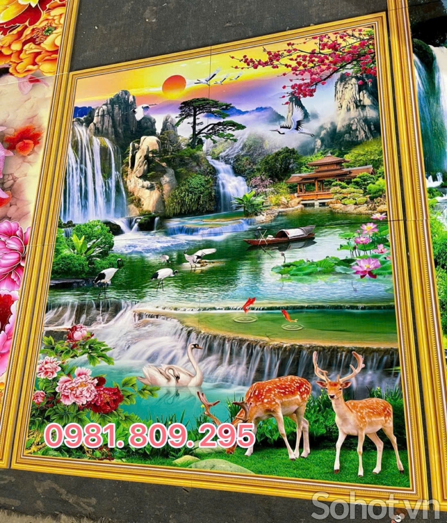 Gạch tranh thiên nhiên 3d khổ dọc
