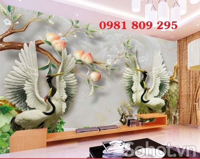 Gạch tranh tùng hạc sứ ngọc