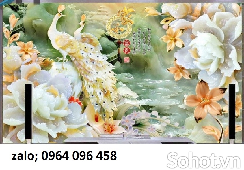Tranh gạch men 3d ốp tường phòng khách - CVN955