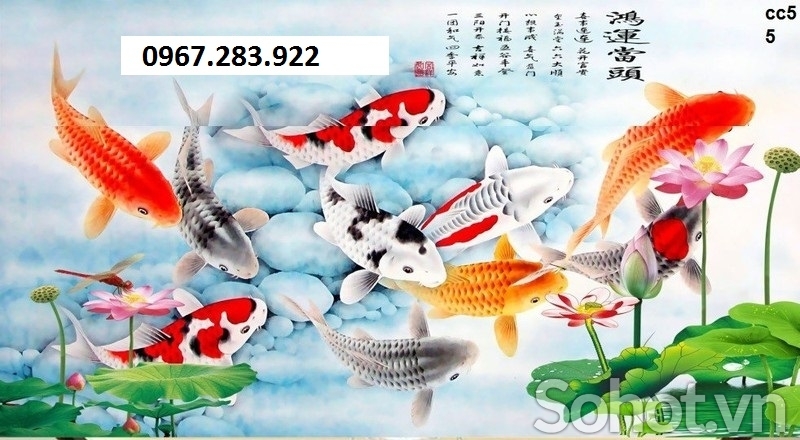 Tranh 3D- Tranh cá chép