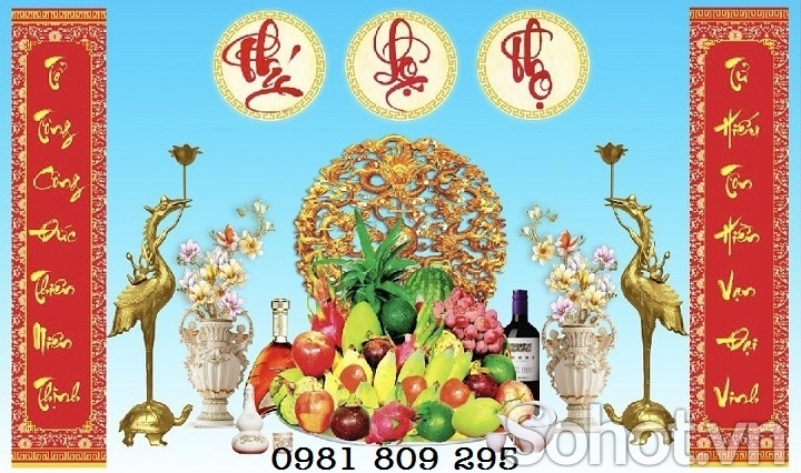 Tranh gạch men 3d bàn thờ