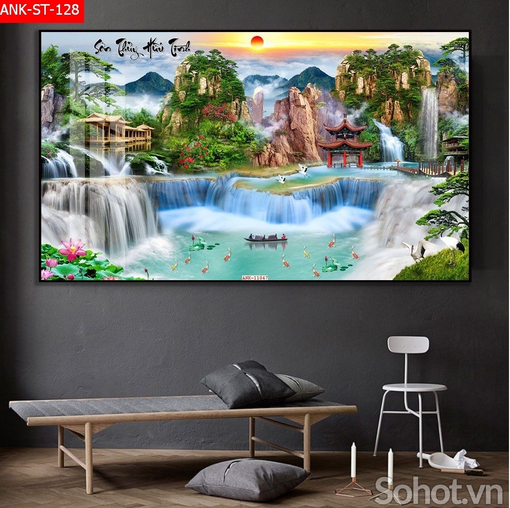 Tranh gạch 3d phòng khách - XNVV84