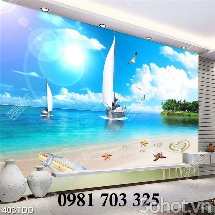Gạch tranh phong cảnh biến dán tường