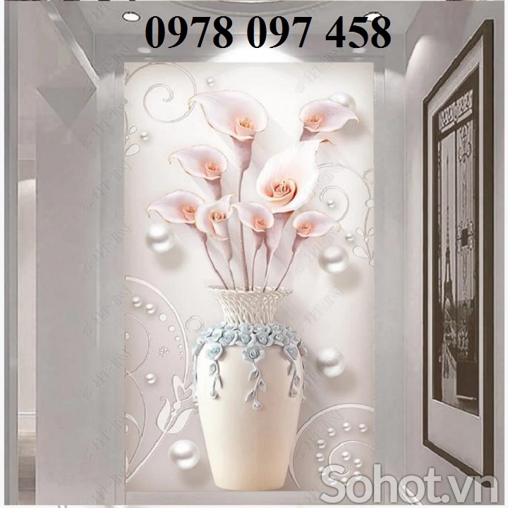 Gạch tranh bình hoa 3D