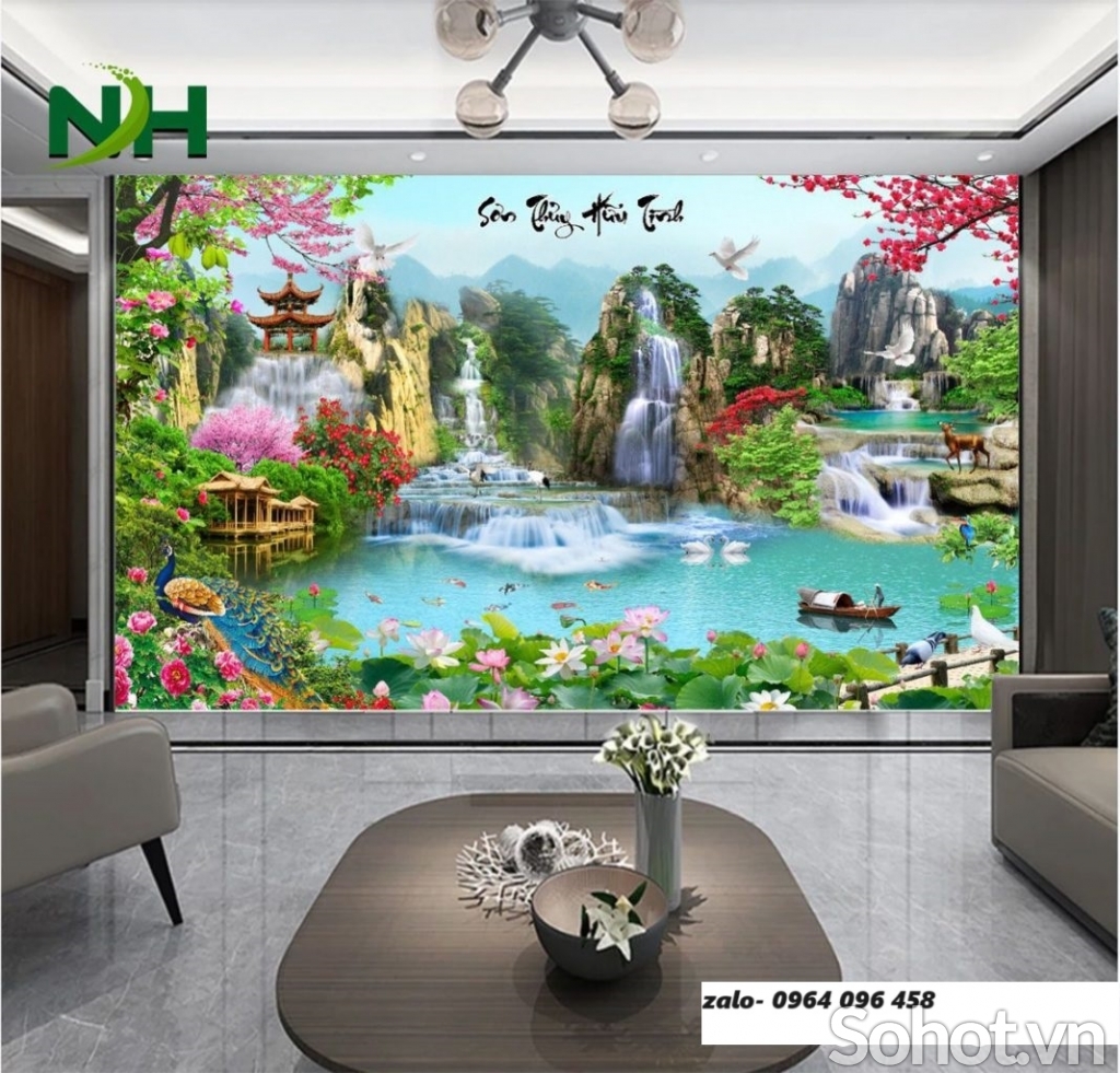 Tranh gạch men 3d ốp tường phong cảnh đẹp - CXV65