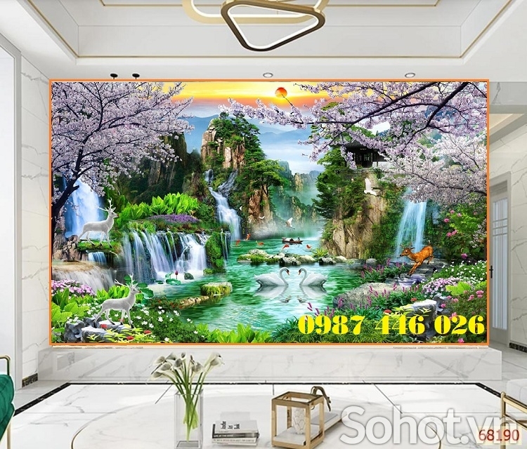 Gạch trang trí tường đep phòng khách 3d HP2733