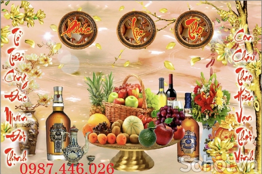 Gạch tranh phòng thờ, tranh ốp tường HP0822