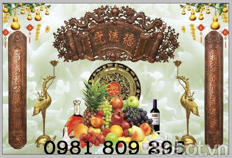 Tranh gạch men 3d bàn thờ