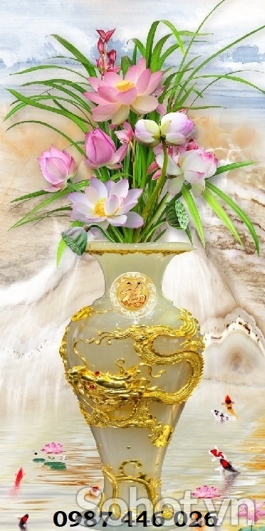 Gạch tranh bình hoa phong thủy HP6832