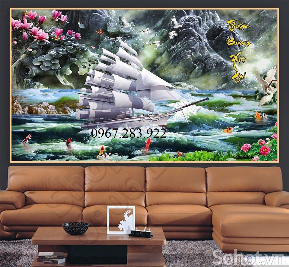 Tranh gạch- Tranh thuận buồm xuôi gió