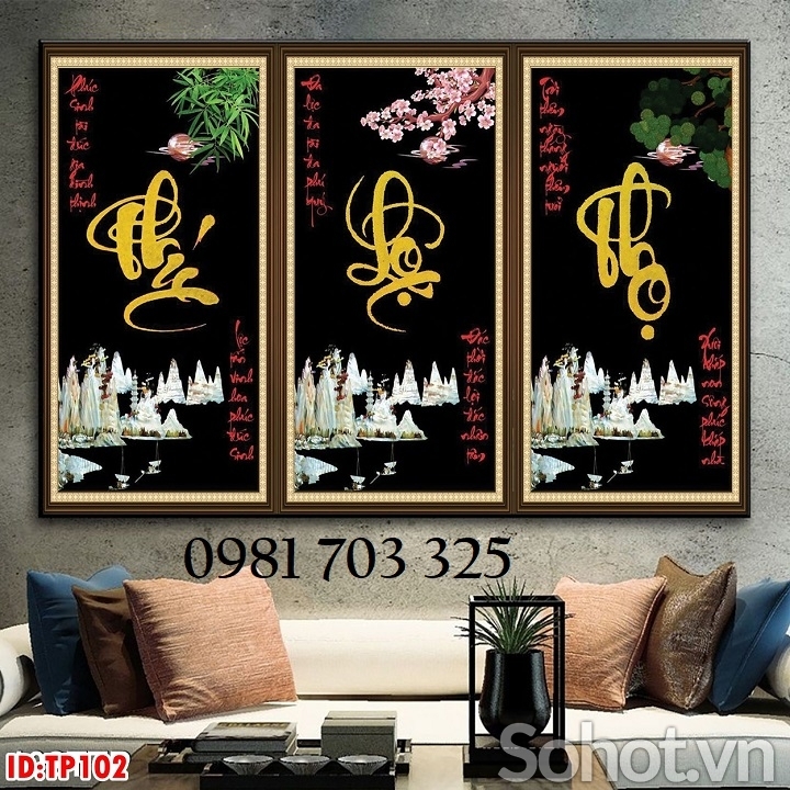 Gạch tranh thư pháp 3D đẹp