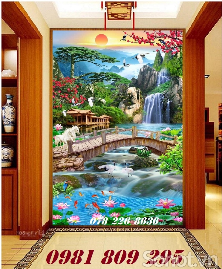 Gạch tranh 3d - tranh 3d phong cảnh đứng