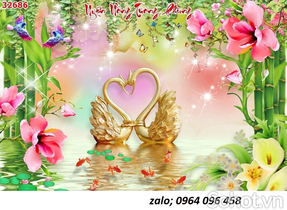 Tranh gạch men 3d trang trí hoa ngọc - FCBB76