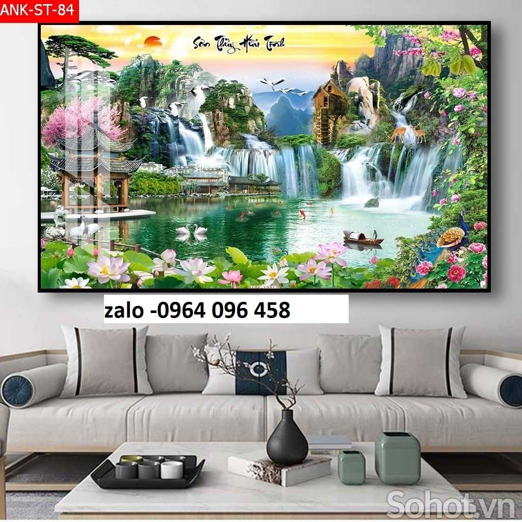 Tranh gạch 3d ốp tường mẫu phong cảnh đồng quê - 699NVC