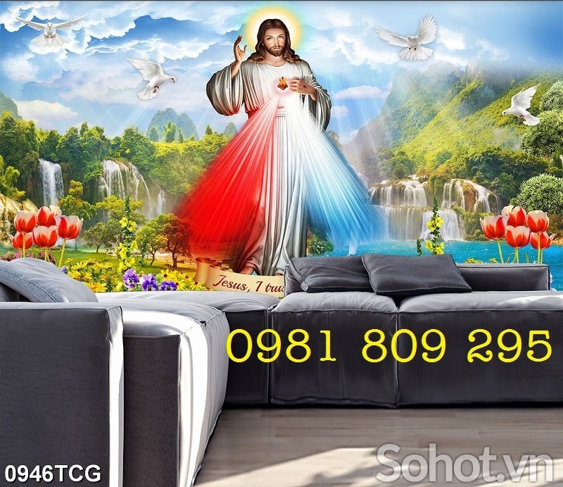 Tranh 3d công giáo , gạch tranh 3d chúa yêu dấu