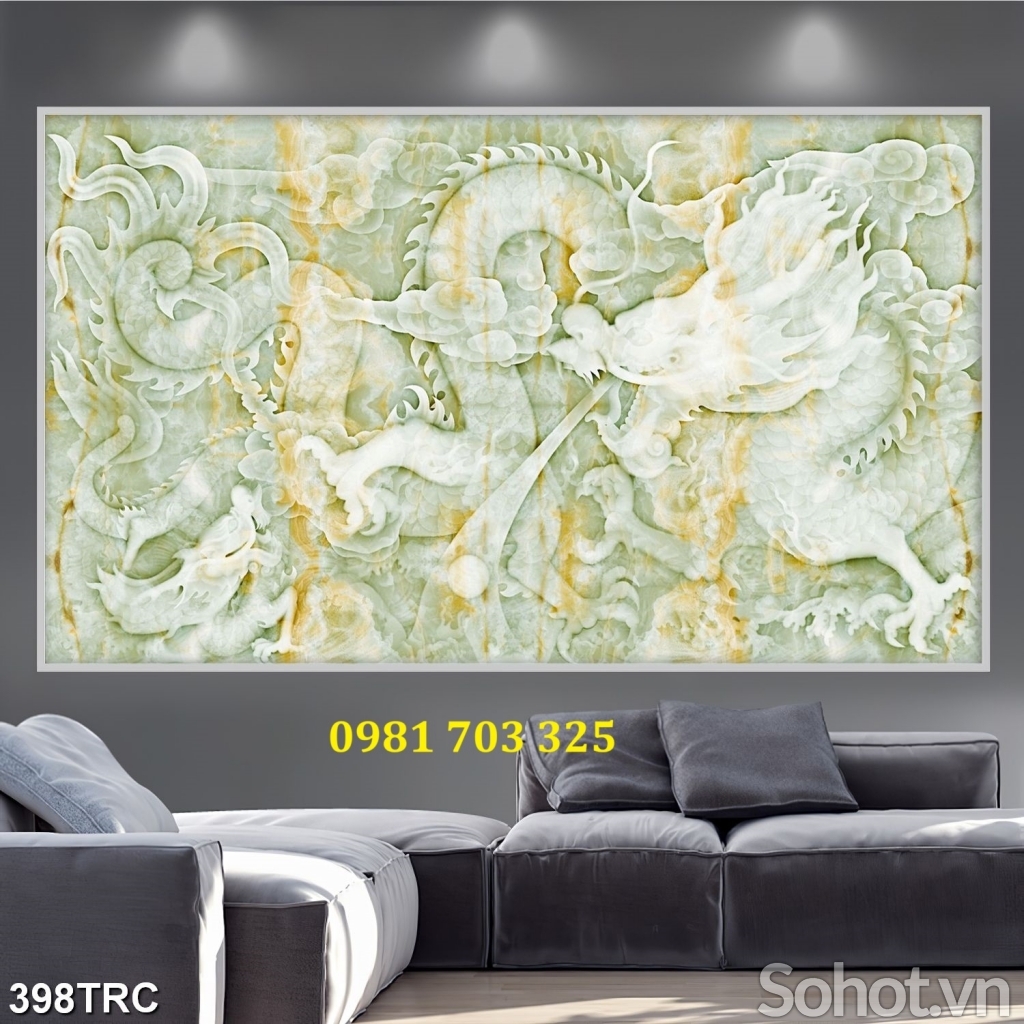 Tranh gạch 3D rồng phượng đẹp