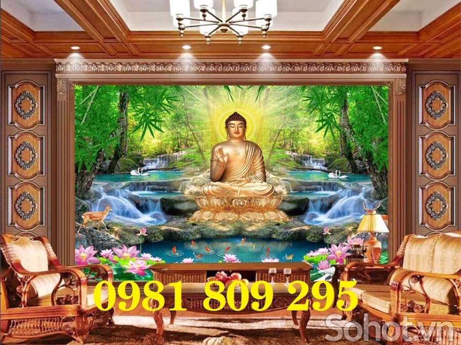 Tranh gạch 3d - tranh Đức Phật bồ đề