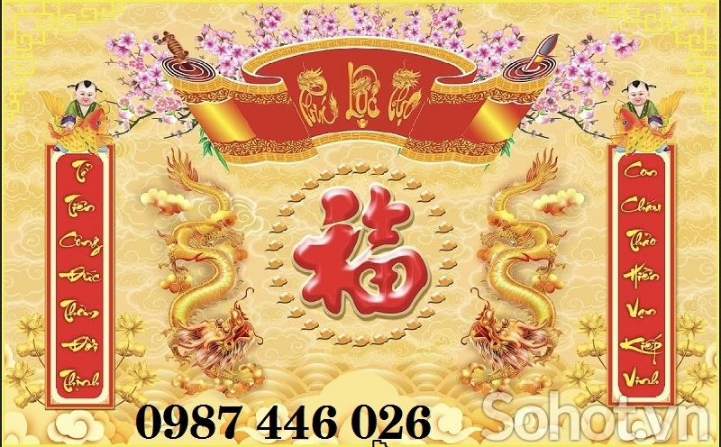 Tranh gạch phòng thờ HP9724