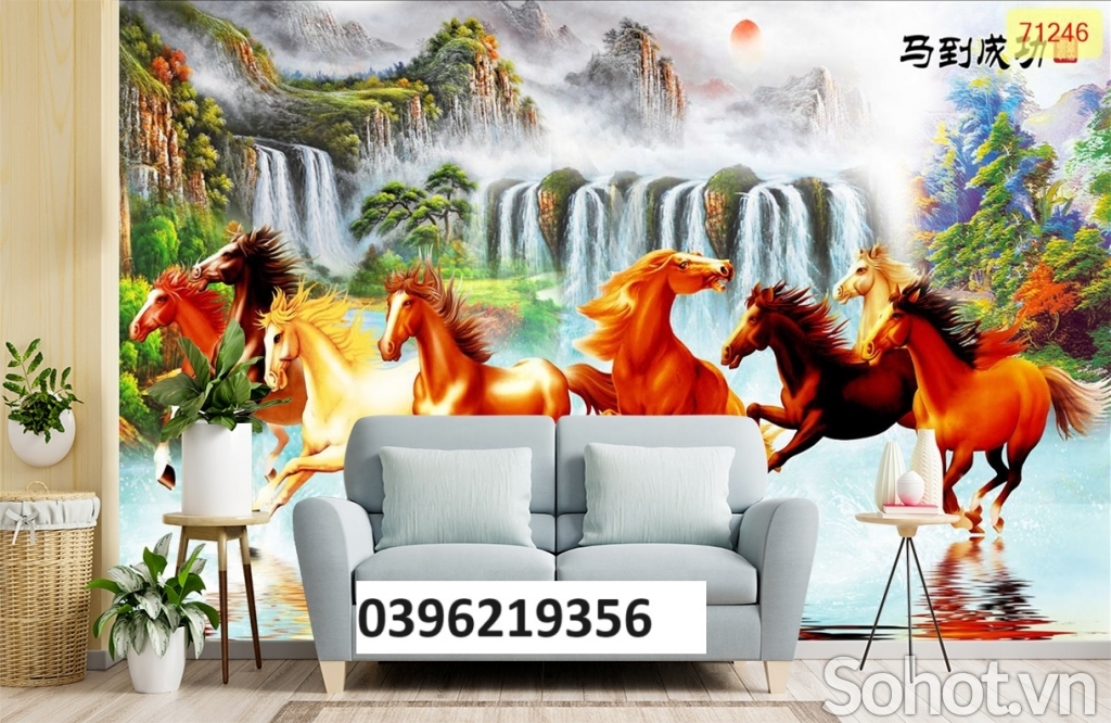 Tranh gạch 3D đẹp ngựa mã đáo