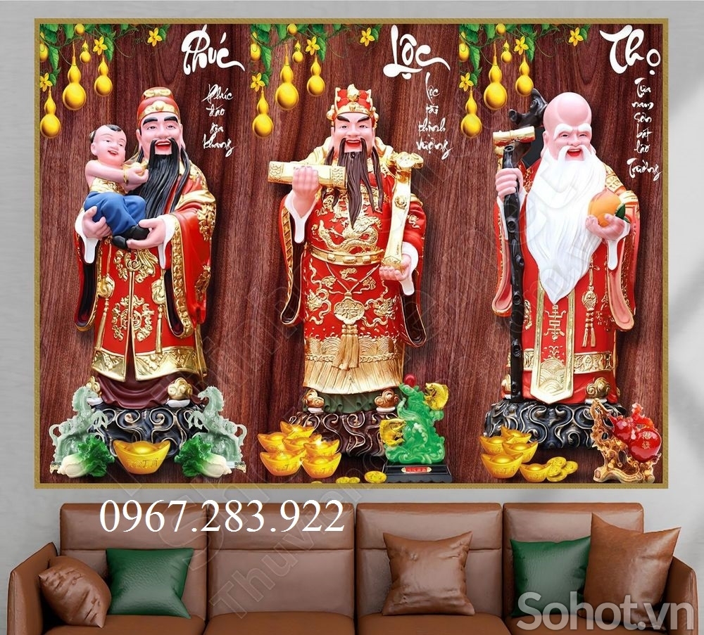Tranh 3D- Tranh Phúc Lộc Thọ
