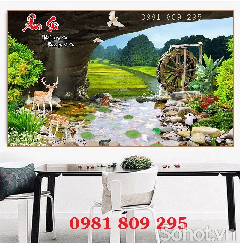 Gạch 3d phong cảnh thiên nhiên giao hòa JHG8