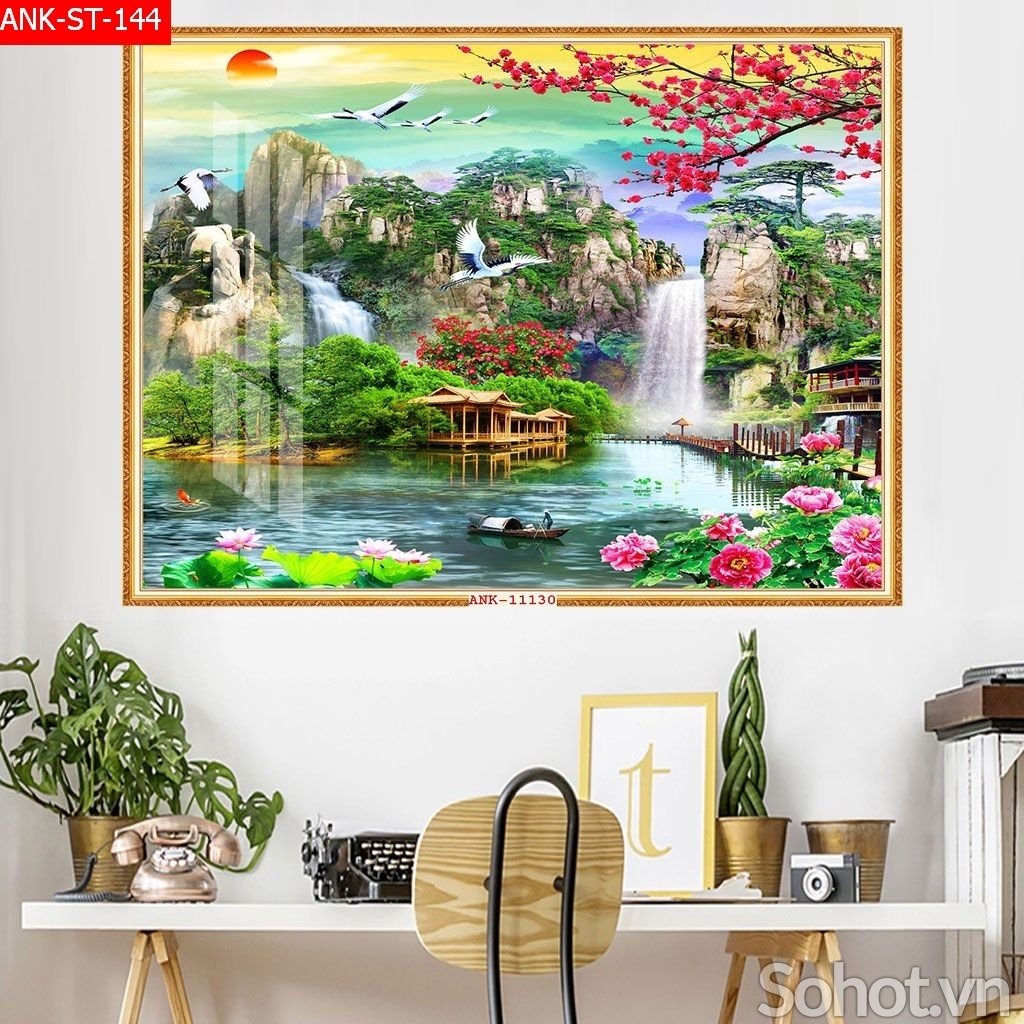 Mẫu tranh gạch 3d trang trí phòng khách - 843CV