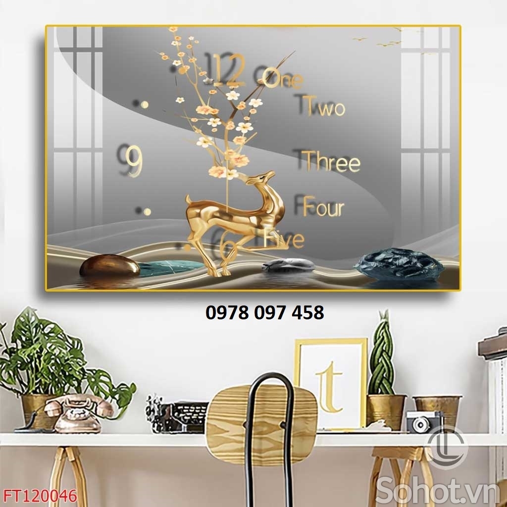 Bức tranh 3D họa tiết đồng hồ