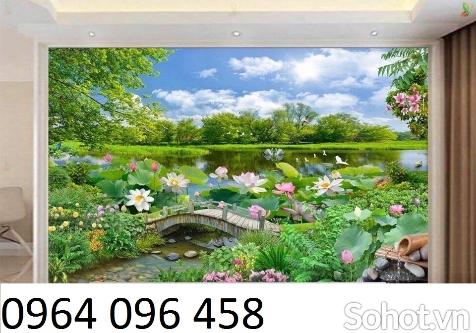 tranh gạch ốp tương 3d hoa sen - 85GB