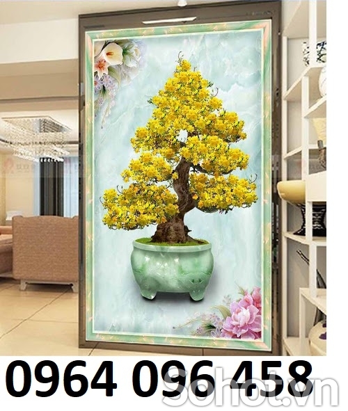Tranh gạch 3d ốp tường hoa mai - 94XC