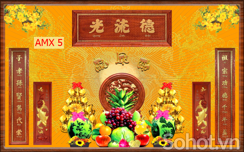 Tranh phòng thờ - gạch men 3D