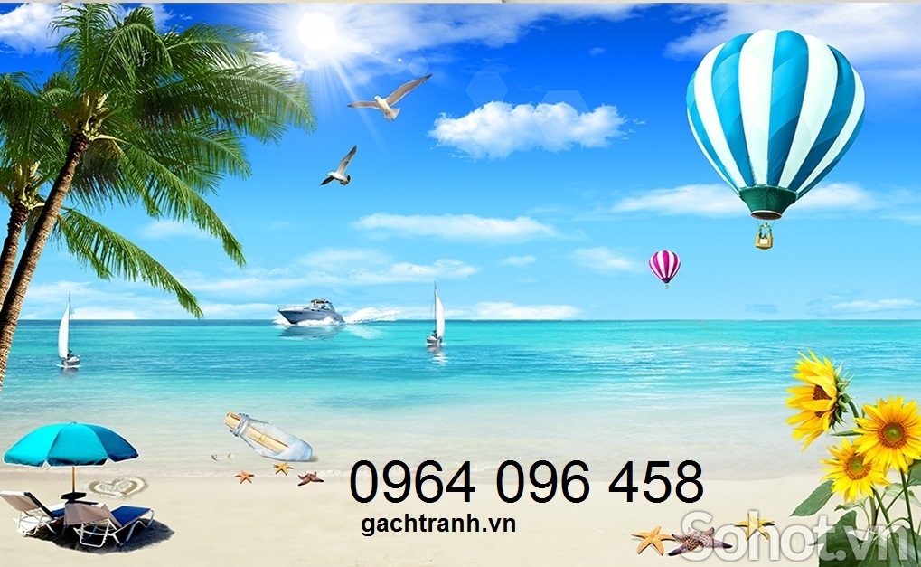 Tranh gạch 3d phong cảnh biển - SJK90