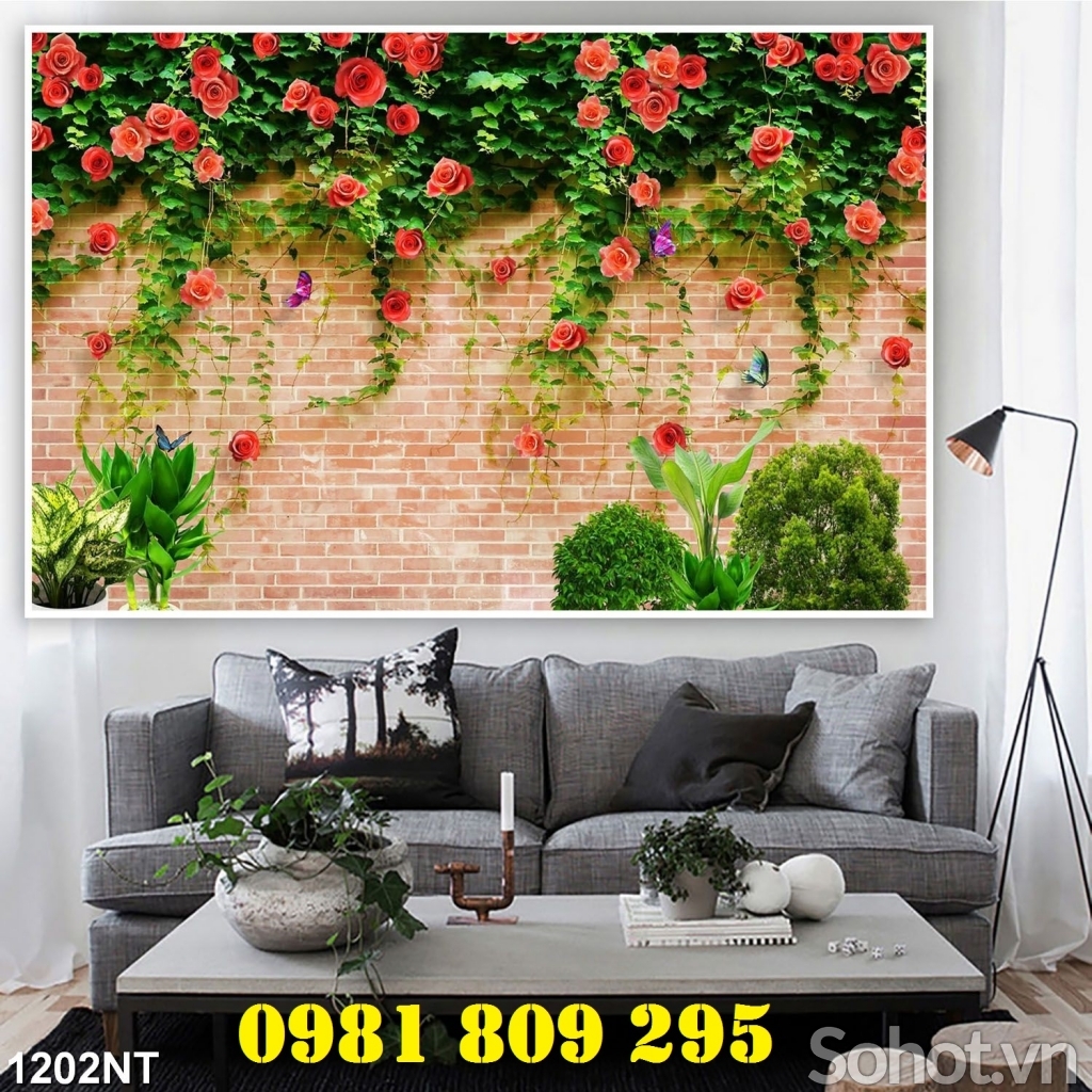 Tranh gạch hoa ốp tường 3d