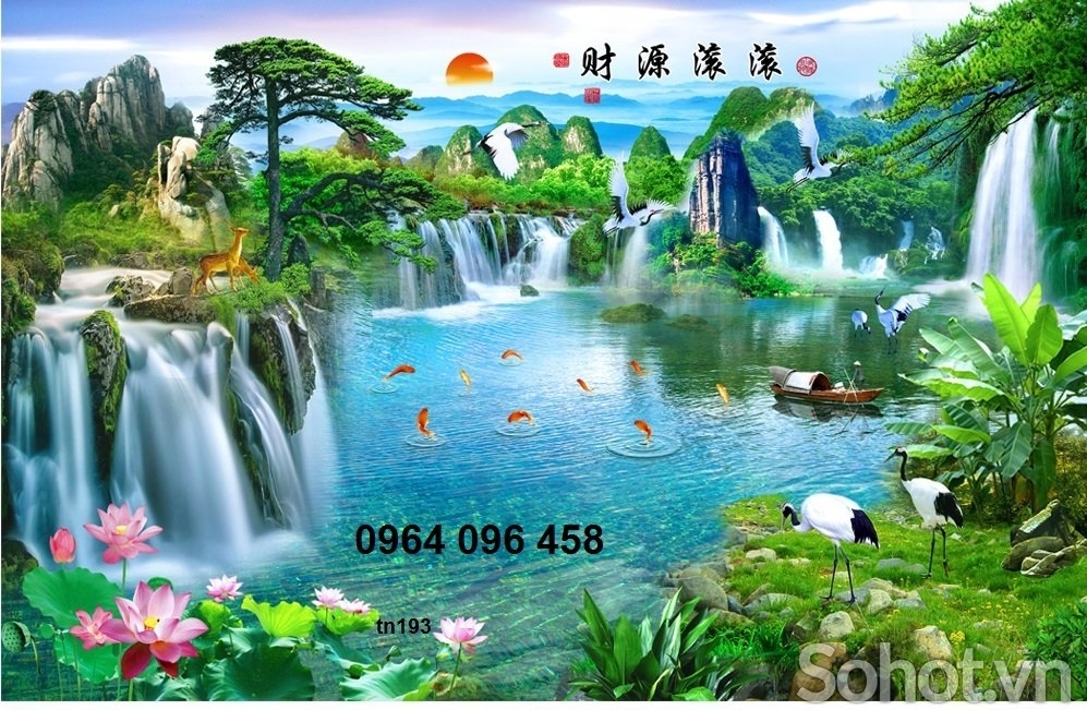 Tranh gạch phong cảnh đồng quê 3d - KBV4