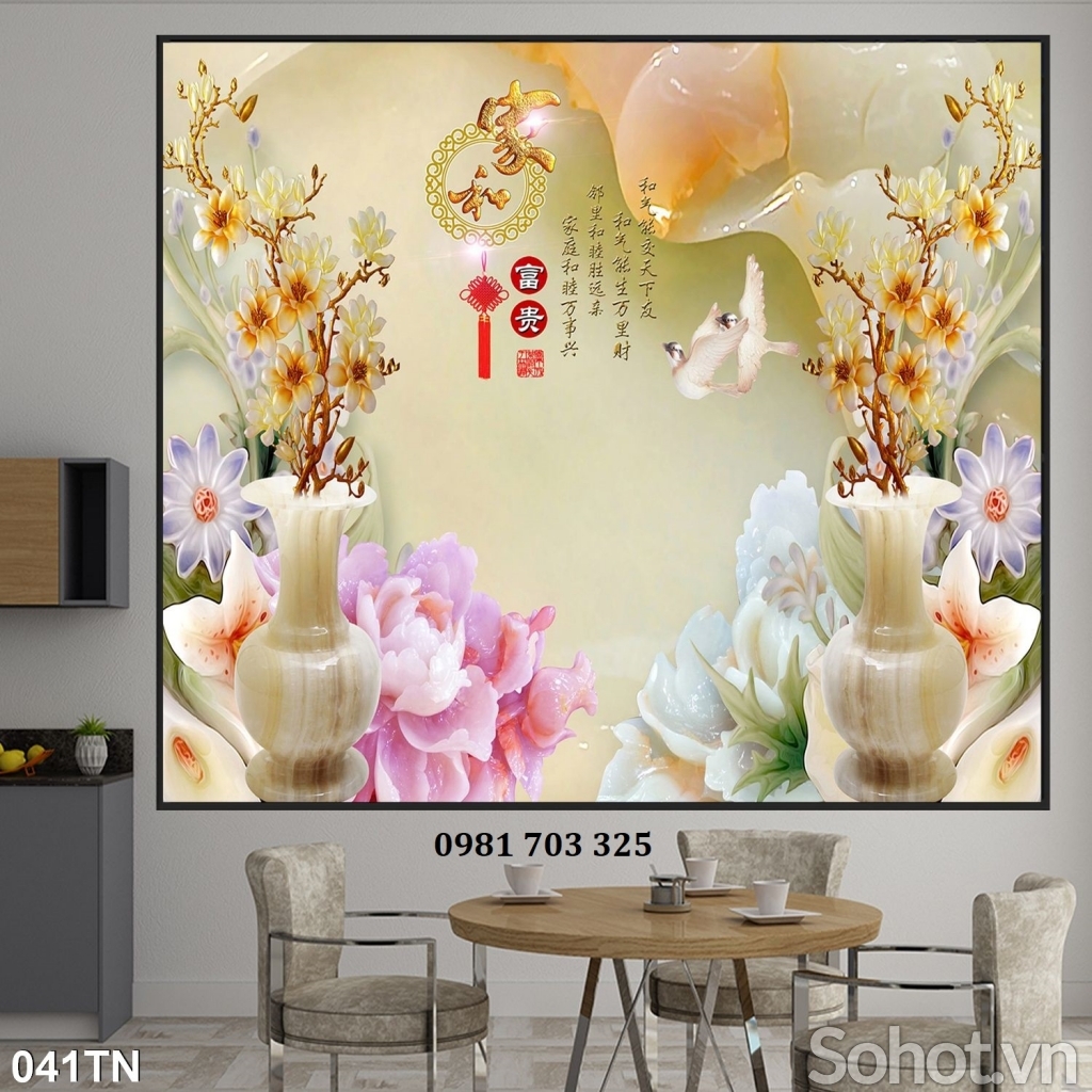 Tranh gạch 3D trang trí sứ ngọc
