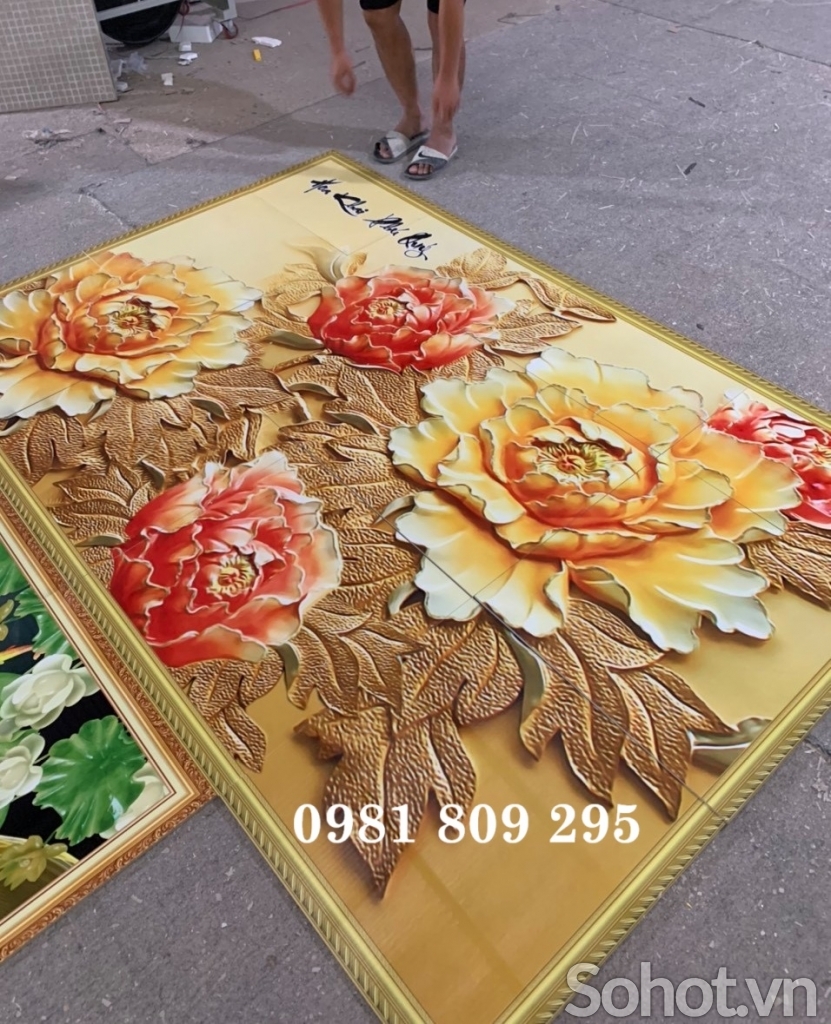 Mẫu gạch men ốp tường 3d hoa mẫu đơn
