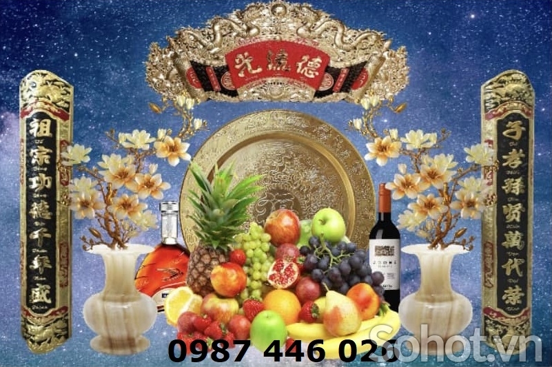 Tranh gạch men ban thờ, gạch ốp tường phòng thờ HP8332