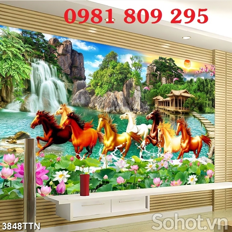 Tranh gạch 3d ngựa