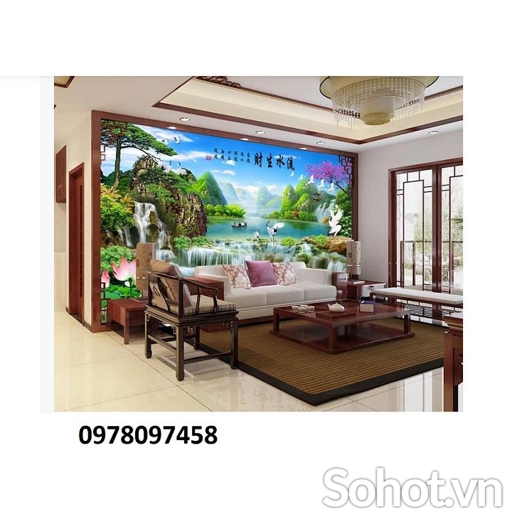 Tranh gạch 3D trang trí phòng khách