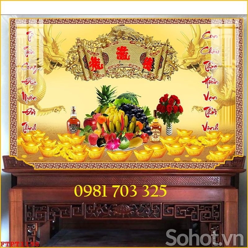 Tranh phòng thờ, gạch tranh ốp tường 3D