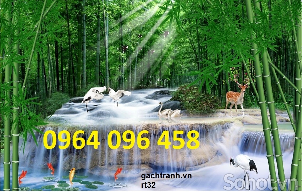 Tranh gạch 3d phong cảnh tre trúc - hnm90
