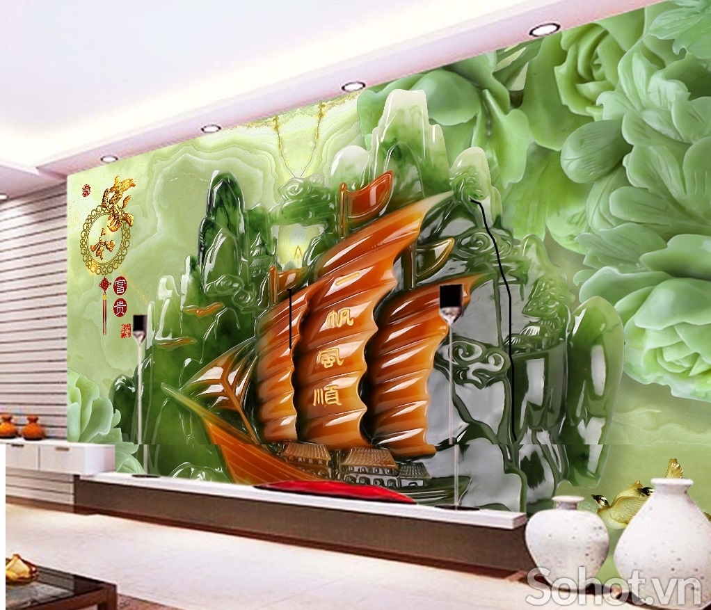 Tranh gạch thuyền buồm 3d - 933CP